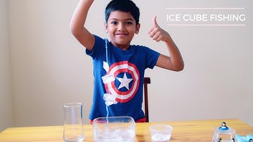 Ice Cube Fishing\Lift an Ice Cube with a String Experiment | Science Fun for Kids |