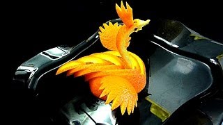 Птица из апельсина! Украшения из фруктов. Decoration of orange. Carving orange. Птица из апельсина! Украшения из фруктов. Decoration of orange. Carving orange.