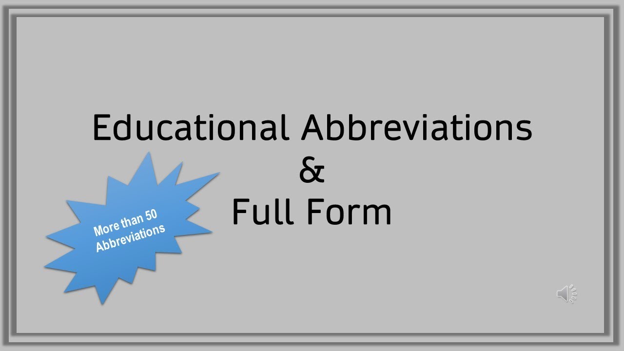 Educational Abbreviations And Full Forms YouTube educational-abbreviations-and-full-forms-youtube