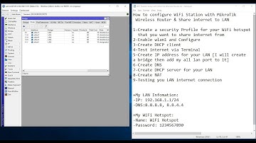 How to Configure WiFi Station with MikroTik Wireless Router and Share Internet to LAN