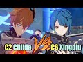 Genshin | C2 Childe vs C6 Xingqiu hydro DPS damage comparison Abyss 12-2 Speedrun