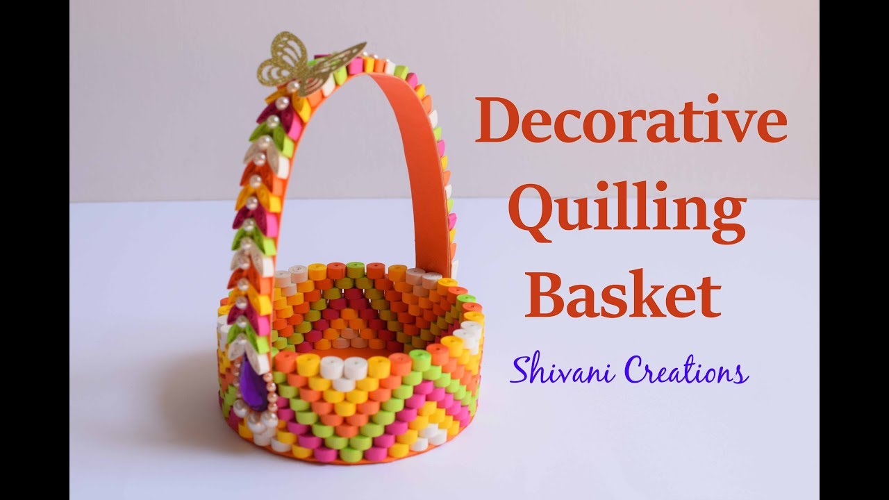How to make Decorative Quilled Basket/ DIY Paper Basket