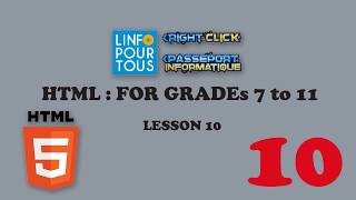 HTML Lesson 10 for grades 7 to 11