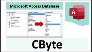 Expression Elements Categories CByte Microsoft Access