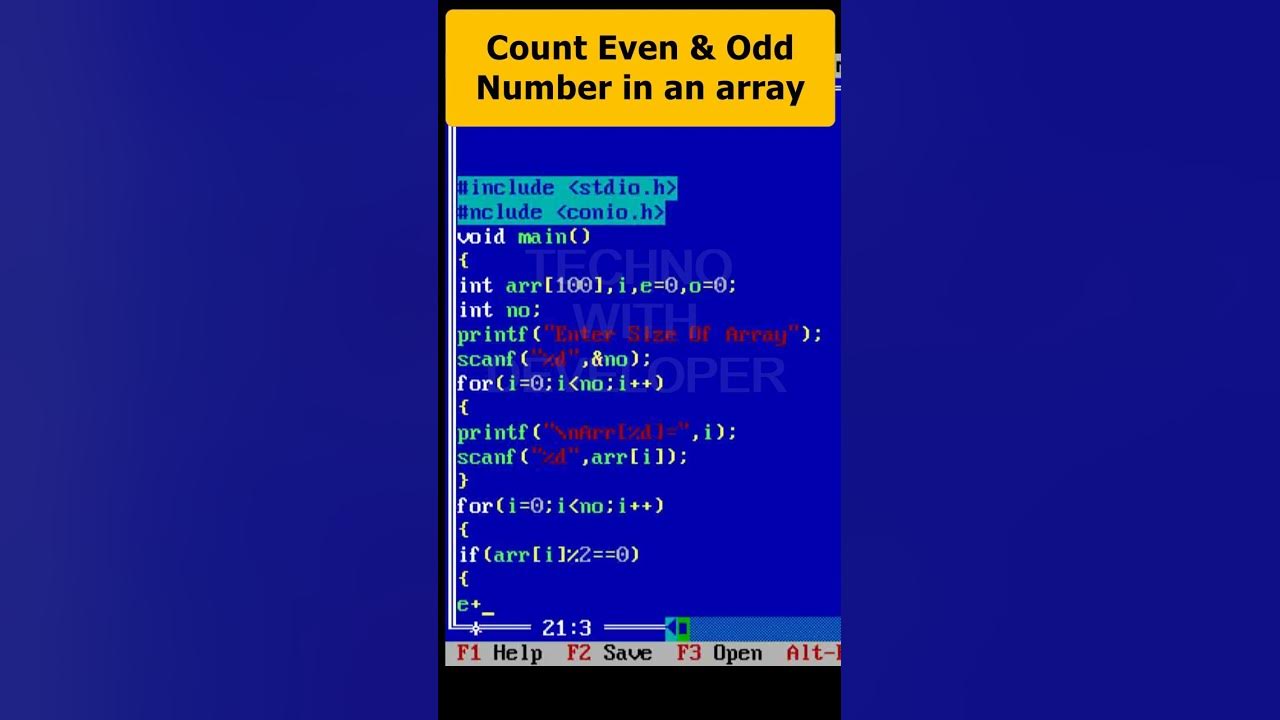 Count Even and Odd Elements of An Array in C Part 121 | C Programming # ...