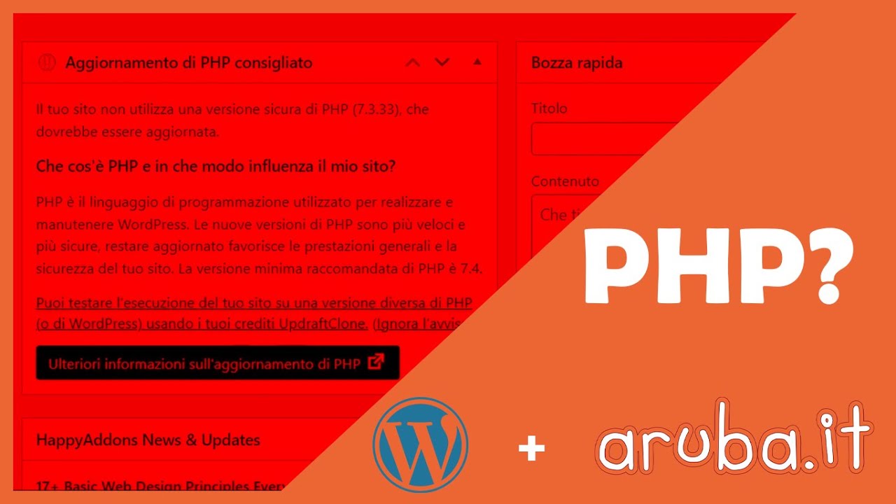 Come aggiornare la versione PHP del tuo Sito - Esempio con Wordpress ...