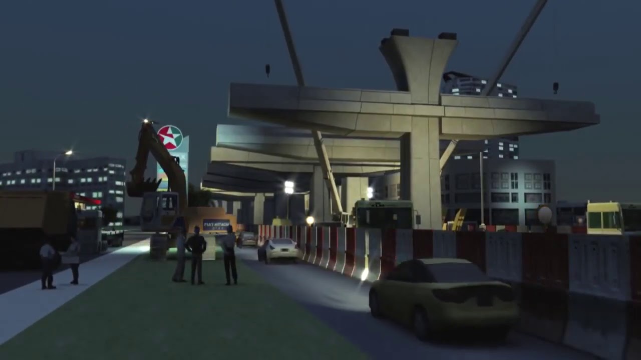 Construction Sequence for Elevated Metro Viaduct & Station