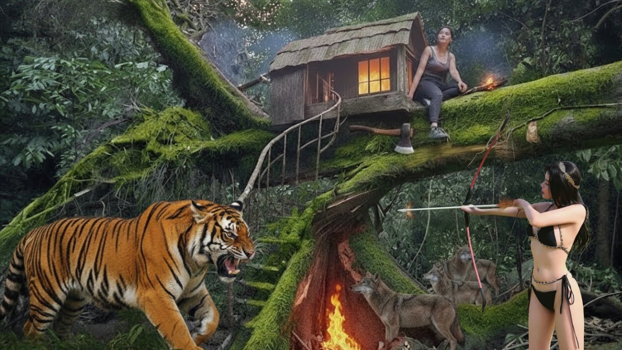30 Days - Survival Challenge in the Jungle: Building a Treehouse - YouTube