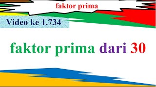 faktor prima dari 30