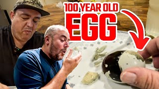 Gross century egg eating challenge !