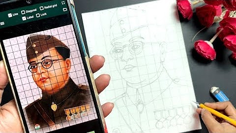 Netaji Subhash Chandra Bose Drawing with grid method 🇮🇳