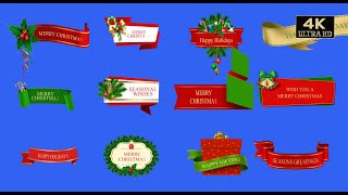 merry christmas banner green screen pack free download