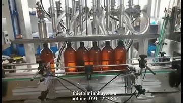 Máy chiết rót 4 vòi tự động, máy chiết rót nén khí 4 vòi tự động