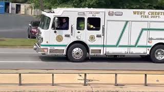 Goodwill Chester County Air 52 responding to a building fire in Glen Mills Pa 6-6-23