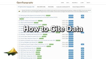 How to Cite Data from OpenTopography