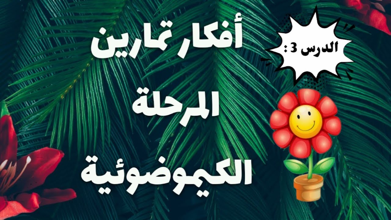 الدرس 3 : أفكار التمارين و شرح المرحلة الكيمو ضوئية 🍁 .