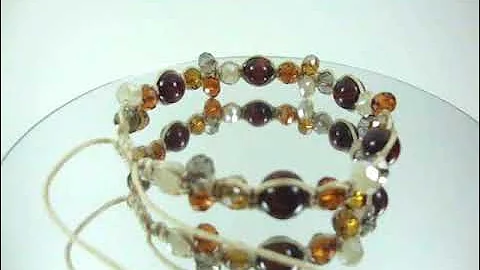 Handmade Macrame Adjustable Bracelet Red Tiger Eye  Crystal