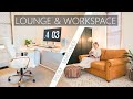 minimal Home Office Setup and Lounge area (DIY room makeover)