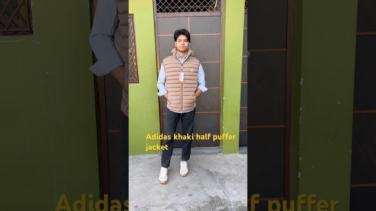 🔥💯Adidas khaki Half puffer jackets (L, XL, XXL available
