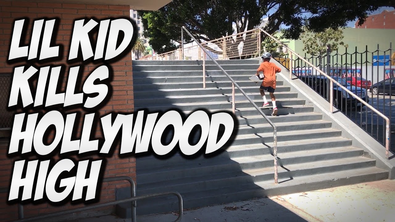 KIDS SKATE HOLLYWOOD HIGH 16 STAIR - A DAY WITH NKA - 