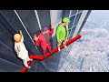 DEADLY BUILDING LEDGE CROSSING CHALLENGE! (GTA 5 Funny Moments)