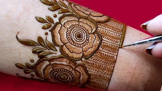 western henna tutorial ll stylish floral mehendi design ll modern classic mehndi ll front hand mhndi