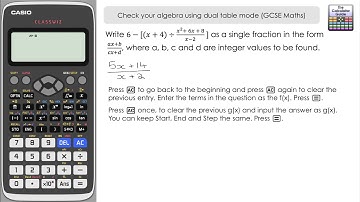 Check Your Algebra Using Dual Table Mode (GCSE Maths) | Casio Classwiz fx-991EX fx-83GTX fx-85GTX