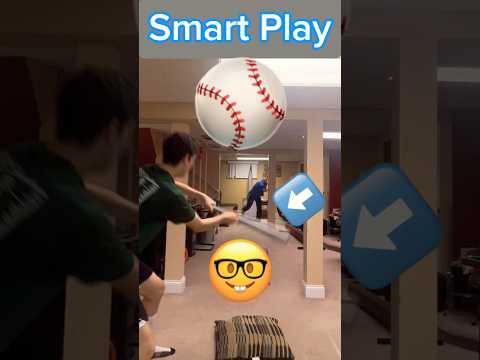 Smart Play in Basement Baseball! #shorts