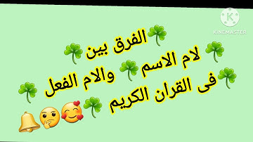 الفرق بين لام الاسم ولام الفعل فى القران الكريم 🤔🥰✌🔔