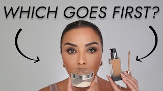 CORRECT ORDER OF CONCEALER FOUNDATION AND POWDER APPLICATION | NINA UBHI