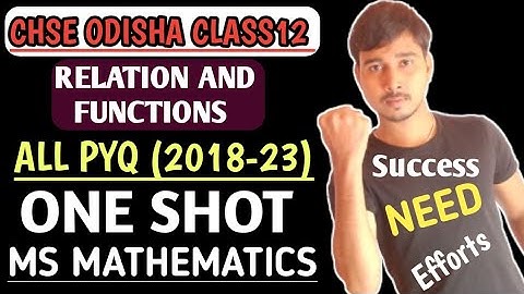 Realation and functions class12 CHSE ODISHA || All PYQ (2018-23) || #chse #msmathematics