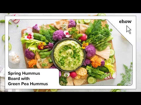 Spring Hummus Board with Green Pea Hummus