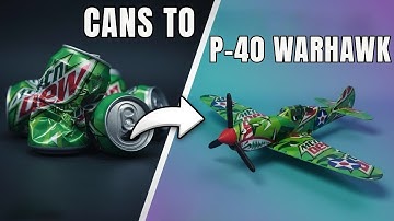 DIY Homemade Soda can airplane : Epic P-40 Warhawk Soda Can Air plane!