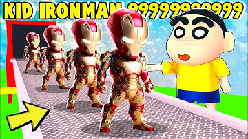 Shinchan Opened KID IRONMAN Factory With His Friends In Roblox! Super Hero Tycoon