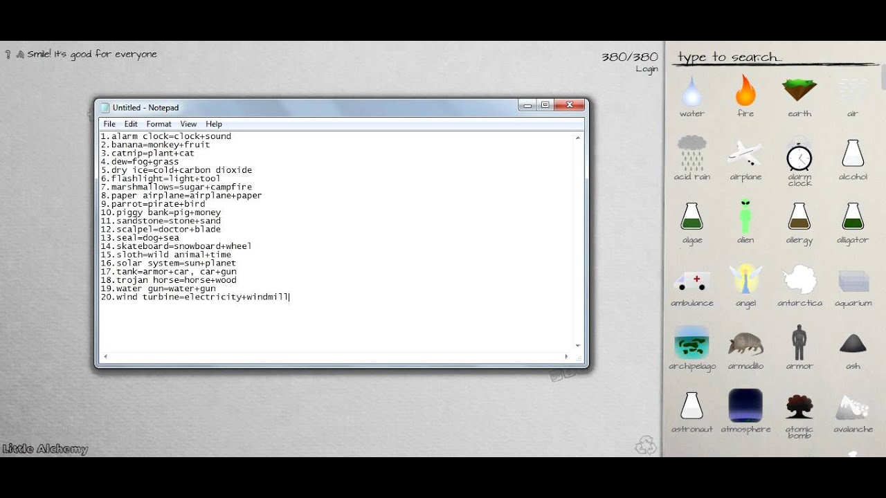 all 380 little alchemy elements