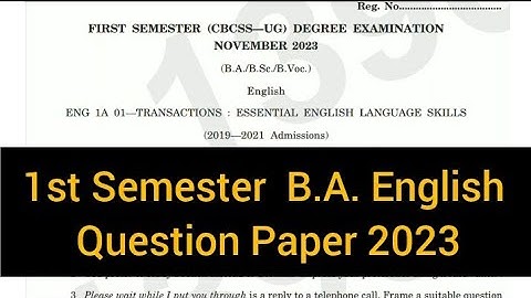 TRANSACTIONS : ESSENTIAL ENGLISH LANGUAGE SKILLS        |      1st Sem  B.A. English  2023  #calicut