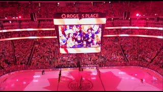 Robert Clark Singing the Canadian National Anthem O' Canada at Rogers Place  03/07/19 