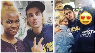 Justin bieber and hailey baldwin with a fan in Manhattan, New York Justin bieber and hailey baldwin with a fan in Manhattan, New York