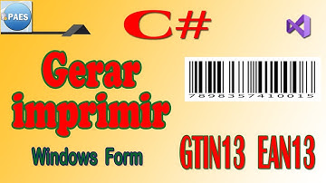 C#, gerar e imprimir o código de barras GTIN13 EAN13. Csharp Windows Form