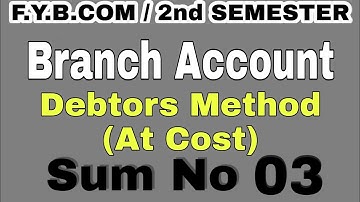 #Q3 #Branch_Accounts #fybcom #2nd_semester#mumbai_university  #idol @IMRAN SIR Account ki class