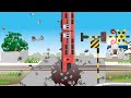 【踏切アニメ】矢印の方向にまっすぐ進むふみきり電車 | Crossing train going straight following the arrow ふみきりカンカン 列車電車 線路 train