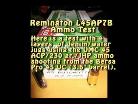 Remington UMC L45AP7B/45ACP/230 gr./JHP Test