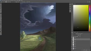 Digital painting _ let's study more on landscape painting