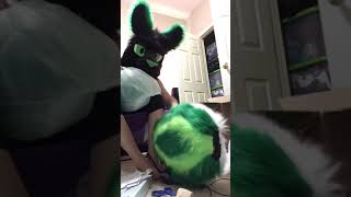 Sparkle skunk fursuit unboxing (lavafox)
