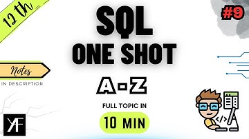 Class 12 Computer Science | Chapter 9 | SQL | Unit 3 Data Handling | CBSE BOARDS 2024-25 | ONE SHOT