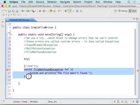 Saving a Simple File in Java - YouTube