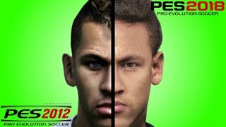 Neymar Face Evolution from PES 2012 to PES 2018