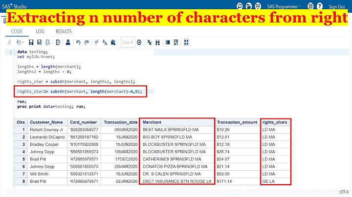 How to Extract Part of String from Right in SAS |Extracting n Number of Characters from Right in SAS