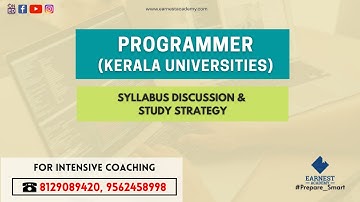 Kerala PSC | Kerala University - PROGRAMMER | Syllabus Discussion & Study  Plan