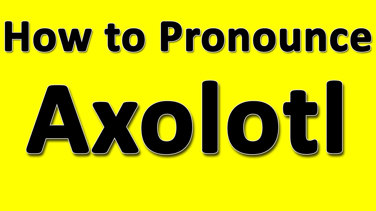 How to Pronounce Axolotl - YouTube